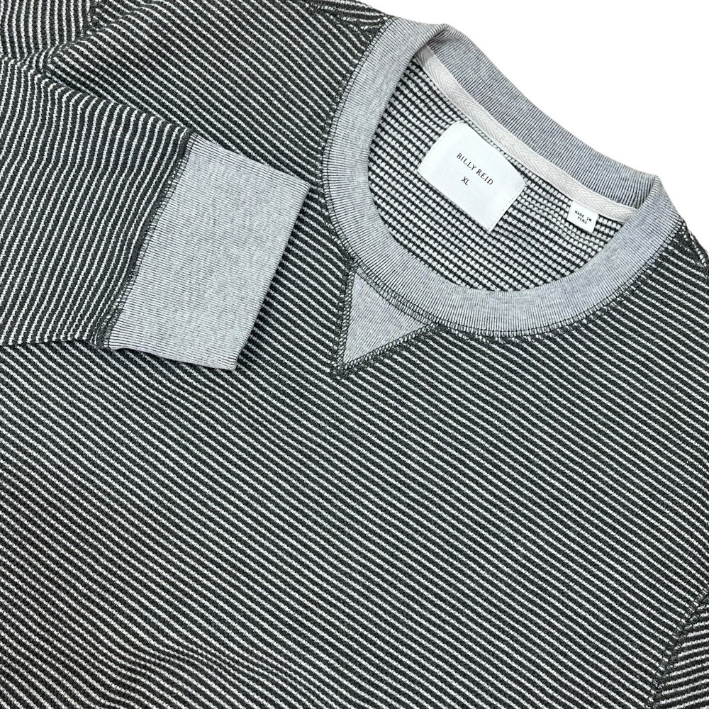 Billy Reid V-Stitch Crewneck Lightweight Sweatshirt Mens XL Gray Textured Knit